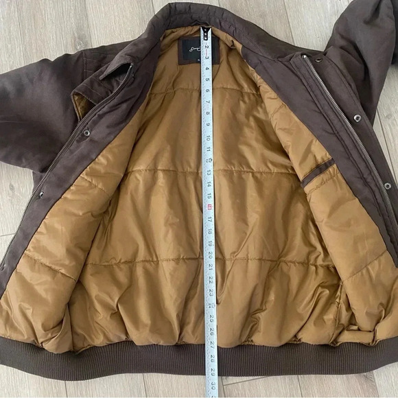 Sean John Men’s Faux Suede Fabric Bomber Warm Zip Urban Jacket Brown Large EUC - Picture 9 of 10